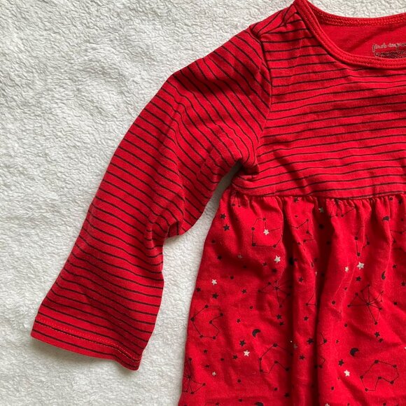 First Impressions 12M Red Navy Stars Stripes Tunic Dress EUC Baby Girl - Picture 4 of 14